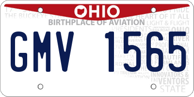 OH license plate GMV1565