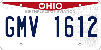 OH license plate GMV1612