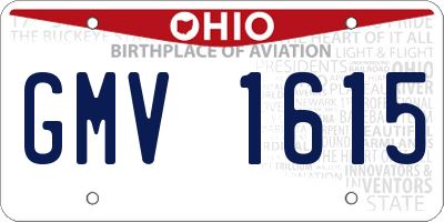 OH license plate GMV1615