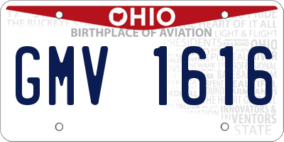 OH license plate GMV1616