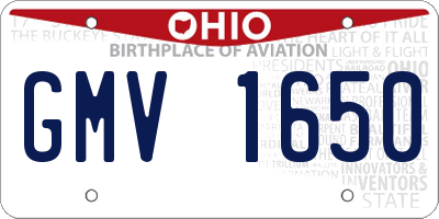 OH license plate GMV1650