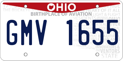 OH license plate GMV1655