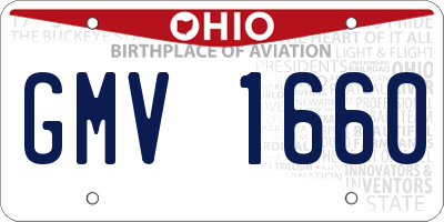 OH license plate GMV1660