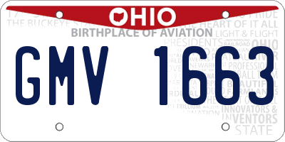 OH license plate GMV1663