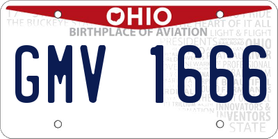 OH license plate GMV1666