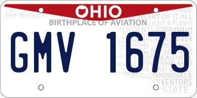OH license plate GMV1675