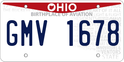OH license plate GMV1678