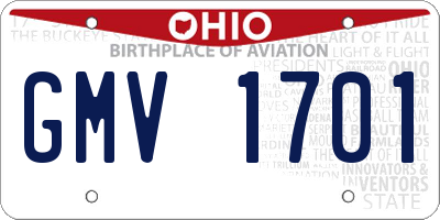 OH license plate GMV1701
