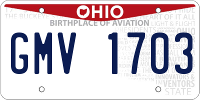 OH license plate GMV1703