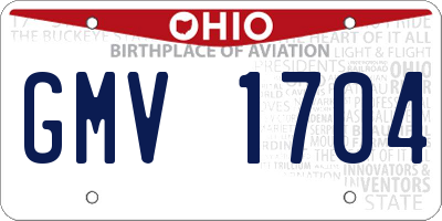 OH license plate GMV1704