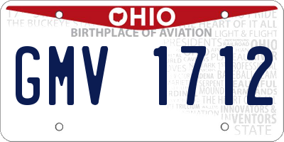 OH license plate GMV1712
