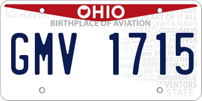 OH license plate GMV1715