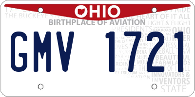 OH license plate GMV1721