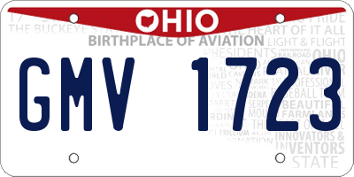 OH license plate GMV1723