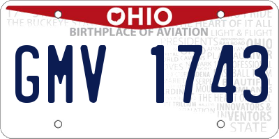 OH license plate GMV1743