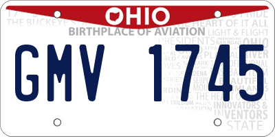 OH license plate GMV1745