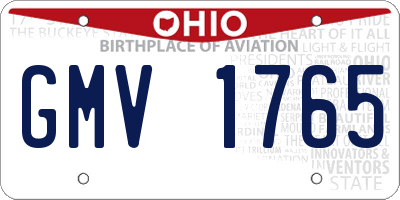 OH license plate GMV1765