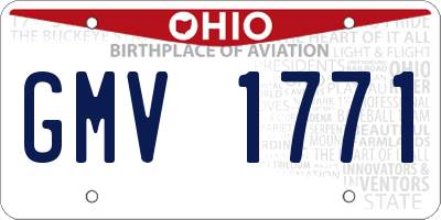 OH license plate GMV1771