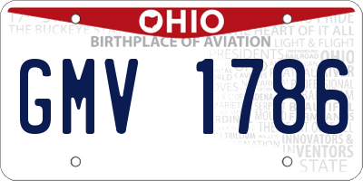 OH license plate GMV1786