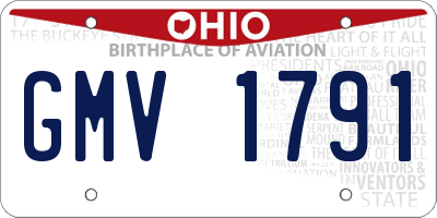 OH license plate GMV1791