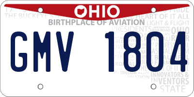 OH license plate GMV1804