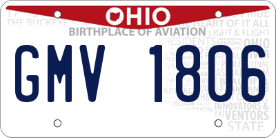 OH license plate GMV1806