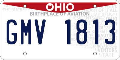 OH license plate GMV1813