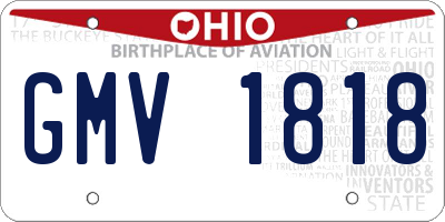 OH license plate GMV1818