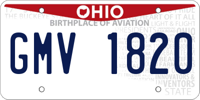 OH license plate GMV1820