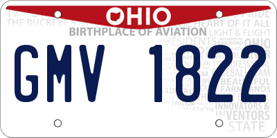 OH license plate GMV1822
