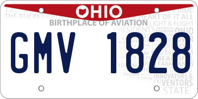 OH license plate GMV1828
