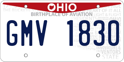 OH license plate GMV1830