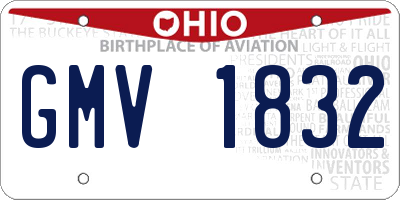 OH license plate GMV1832