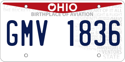 OH license plate GMV1836