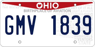 OH license plate GMV1839