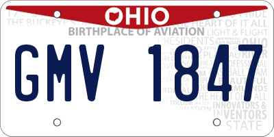 OH license plate GMV1847