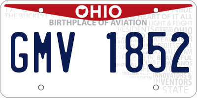 OH license plate GMV1852