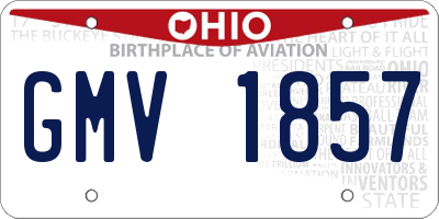 OH license plate GMV1857