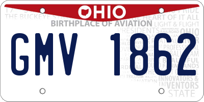 OH license plate GMV1862