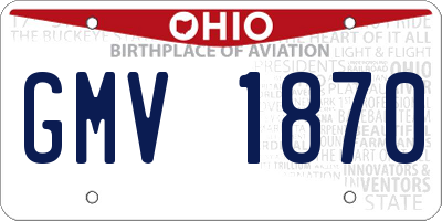 OH license plate GMV1870