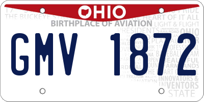 OH license plate GMV1872