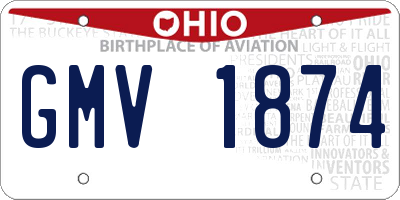 OH license plate GMV1874
