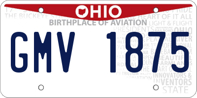 OH license plate GMV1875