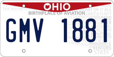 OH license plate GMV1881
