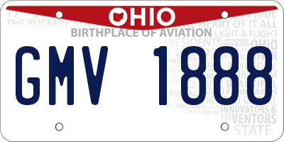 OH license plate GMV1888