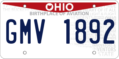 OH license plate GMV1892