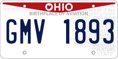 OH license plate GMV1893