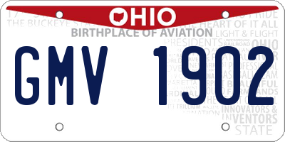 OH license plate GMV1902