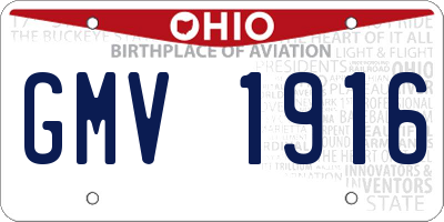 OH license plate GMV1916