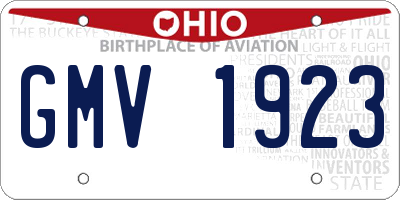 OH license plate GMV1923